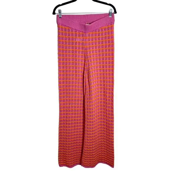 Urban Outfitters BDG Bec Knit Pink Orange Pant Medium - Picture 2 of 6